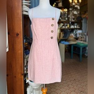 Wild Honey Pink Mini Dress with Button Accents